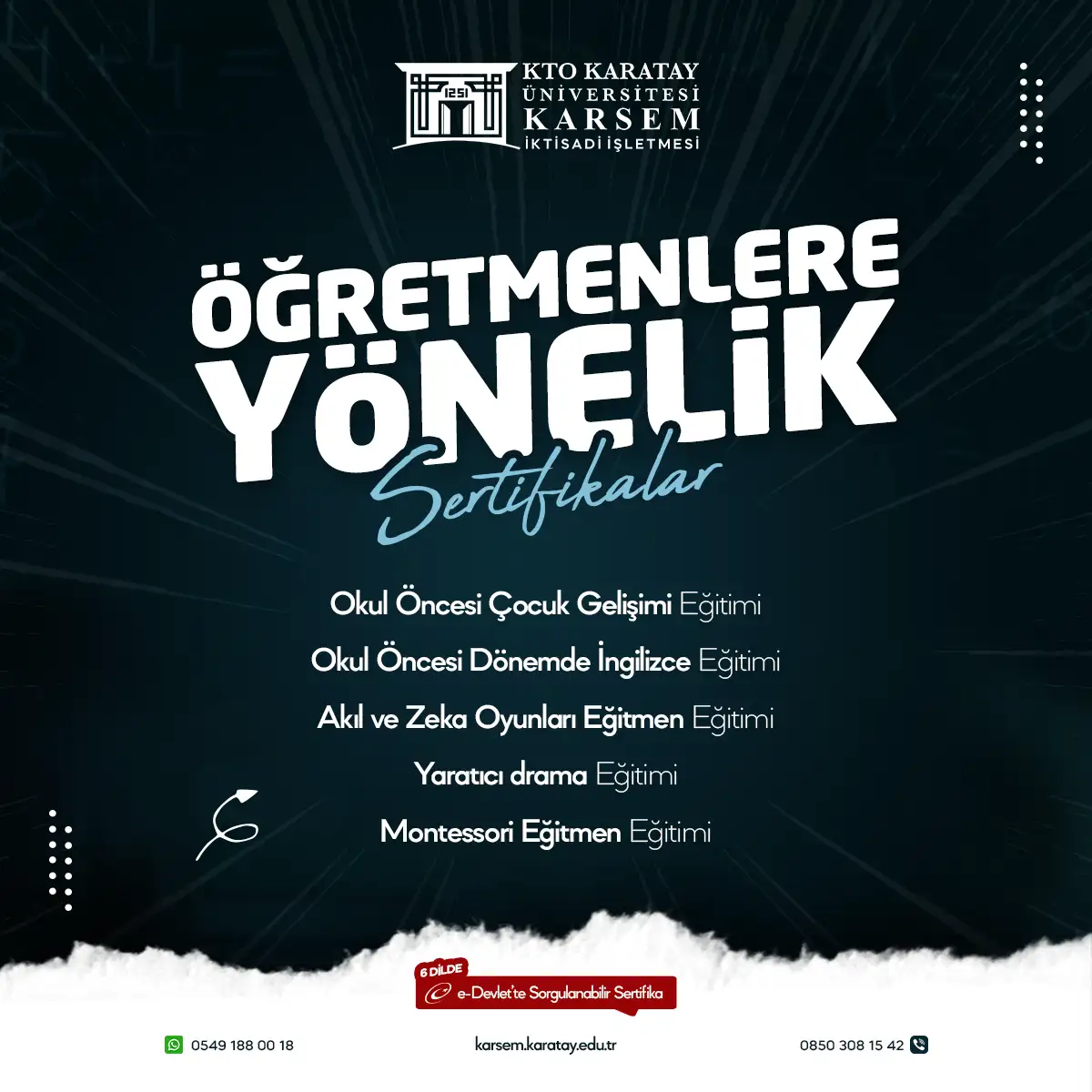 Öğretmenlere Yönelik Sertifikalar