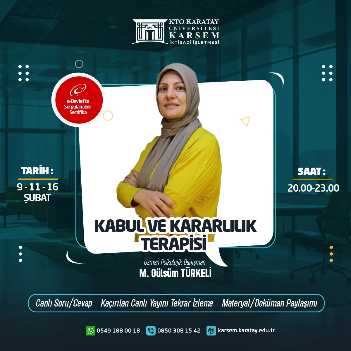 Kabul ve Kararlılık Terapisi Eğitimi (CANLI)