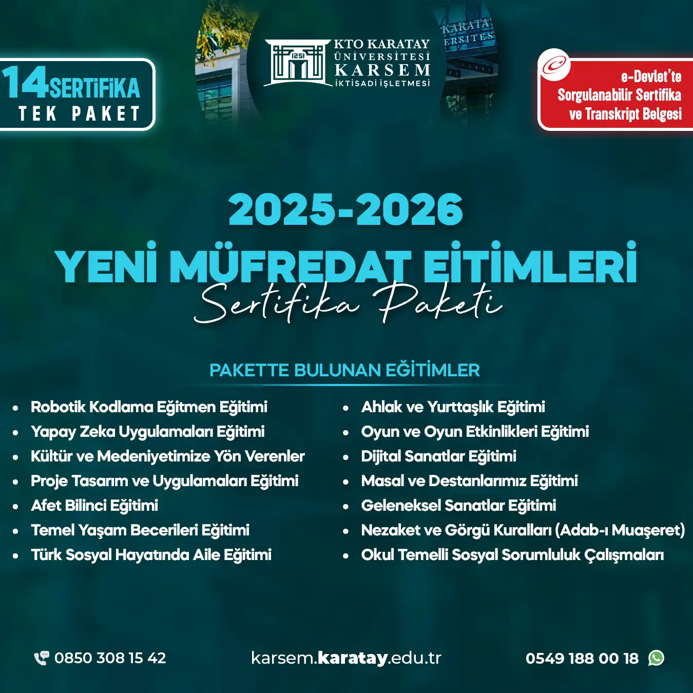 2025-2026 Yeni Müfredat Eğitimleri Sertifika Paket Programı