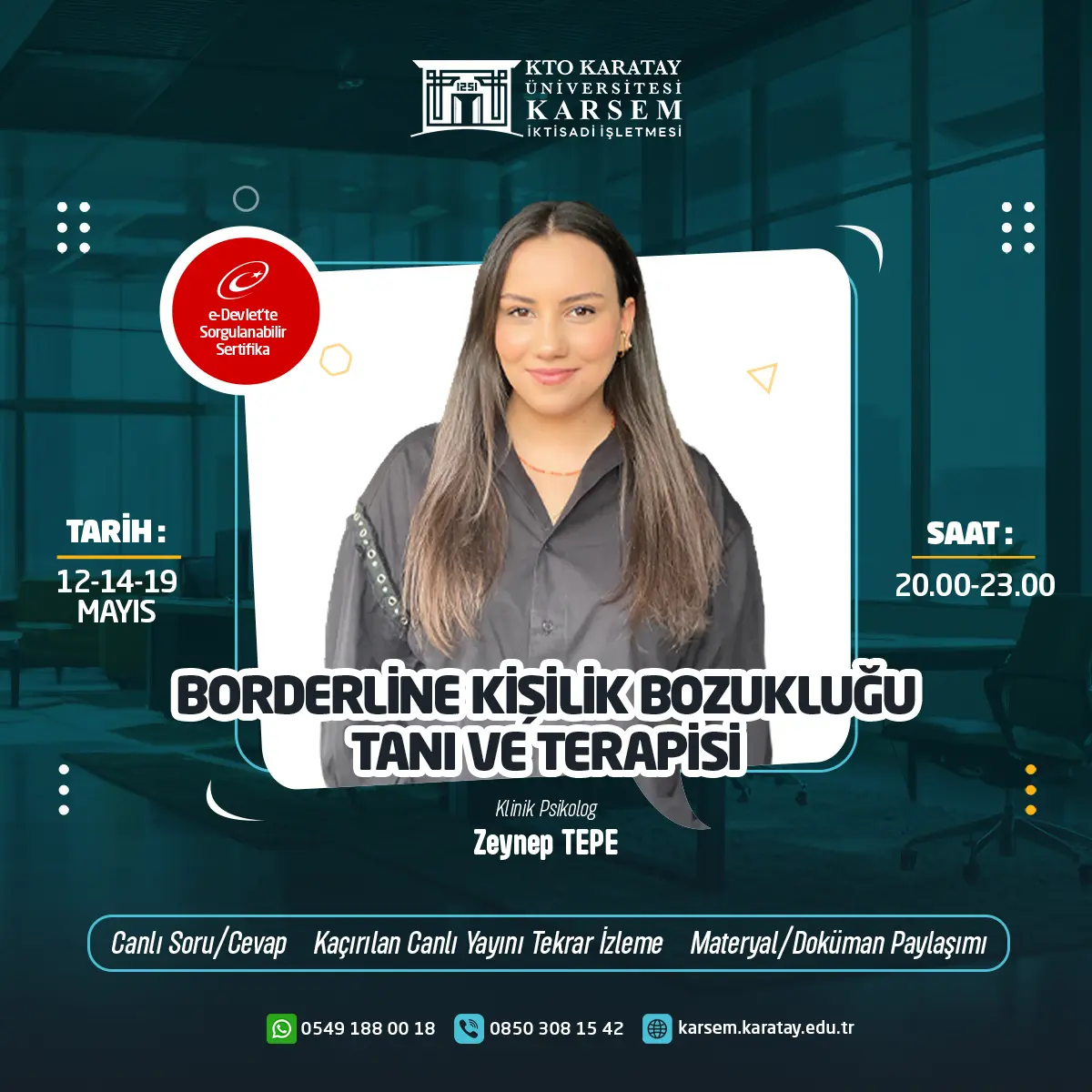 Borderline Kişilik Bozukluğu Tanı ve Terapisi (Canlı)