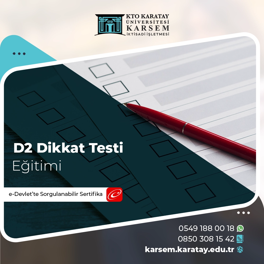 D2 Dikkat Testi Eğitimi Sertifika Programı
