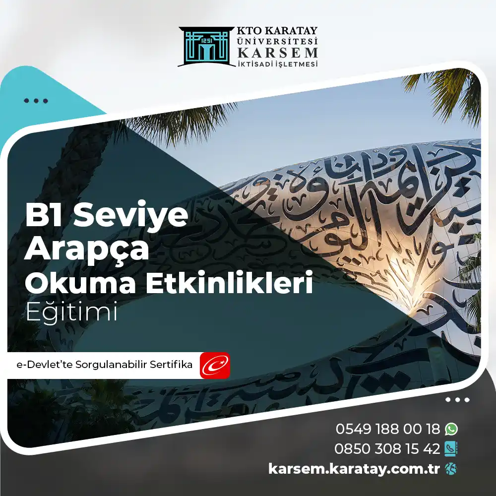 B1 Seviye Arapça Eğitimi Sertifika Programı