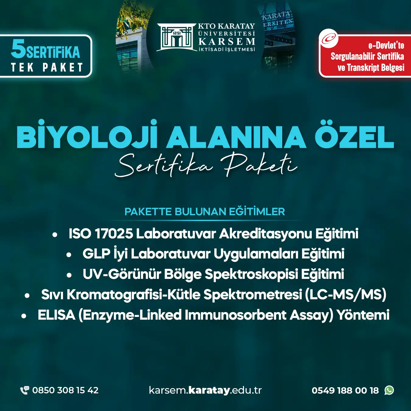Biyoloji Alanına Özel Sertifika Paket Programı