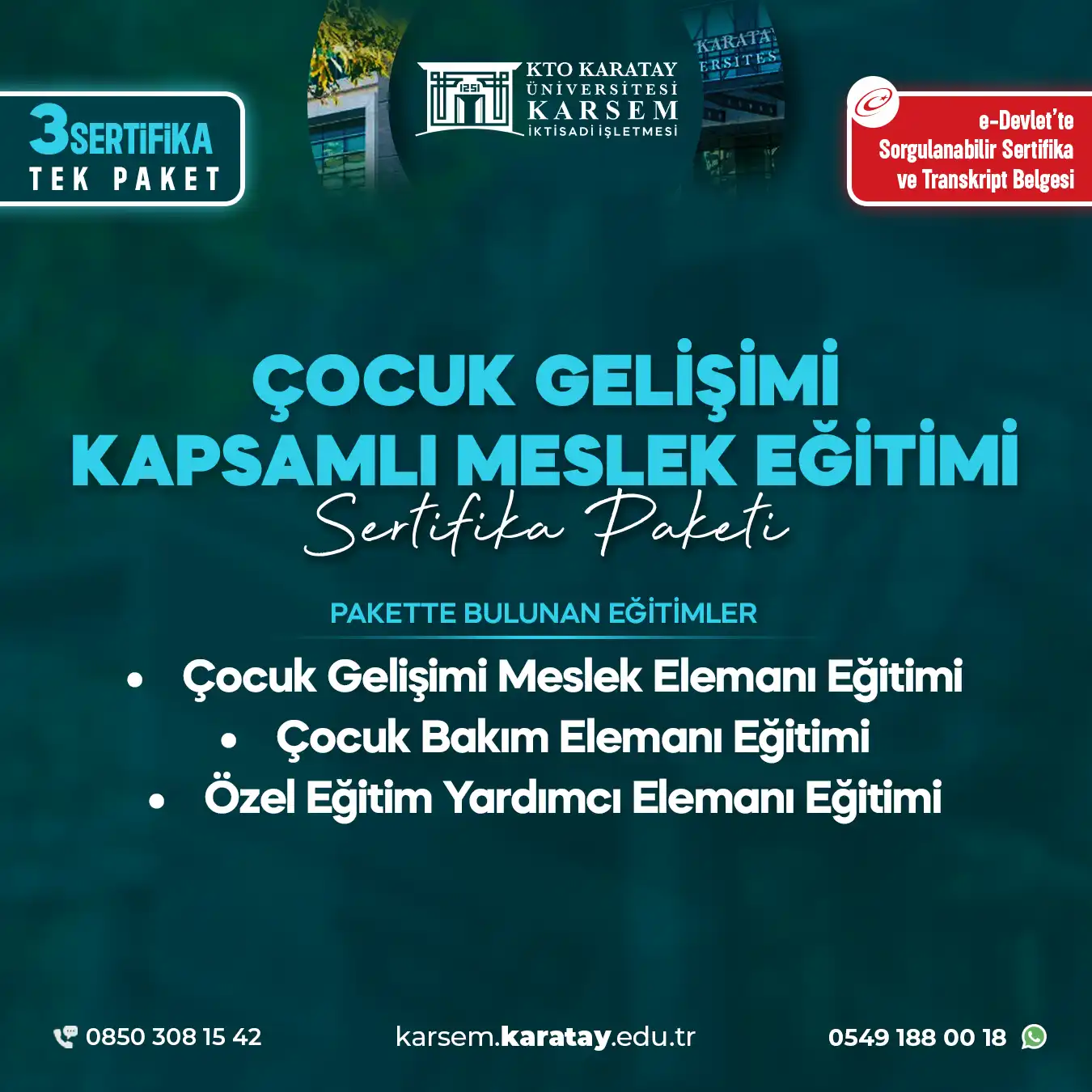 Çocuk Gelişimi Kapsamlı Meslek Eğitimi Sertifika Paket Programı