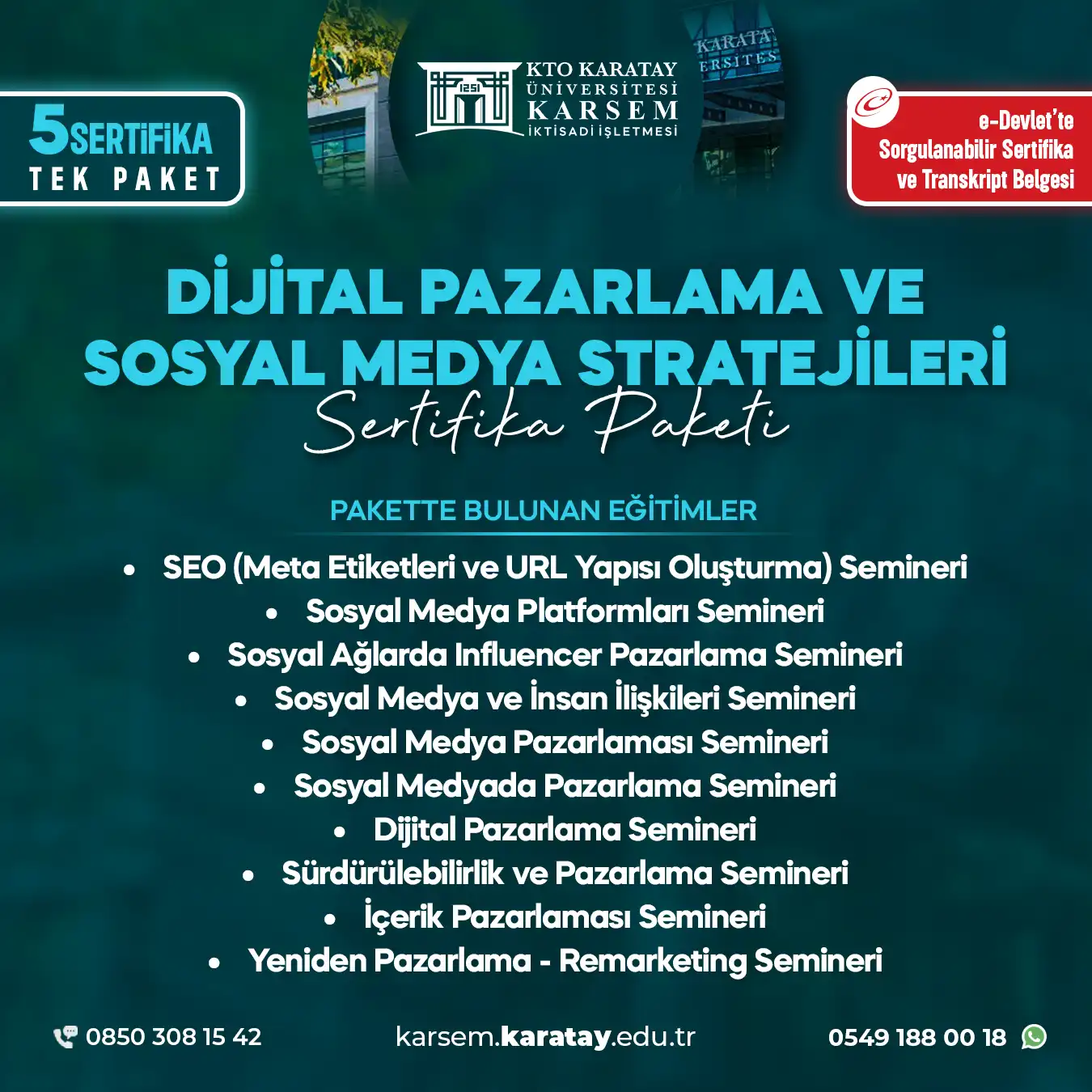 Dijital Pazarlama Ve Sosyal Medya Stratejileri Seminer Sertifika Paket Programı