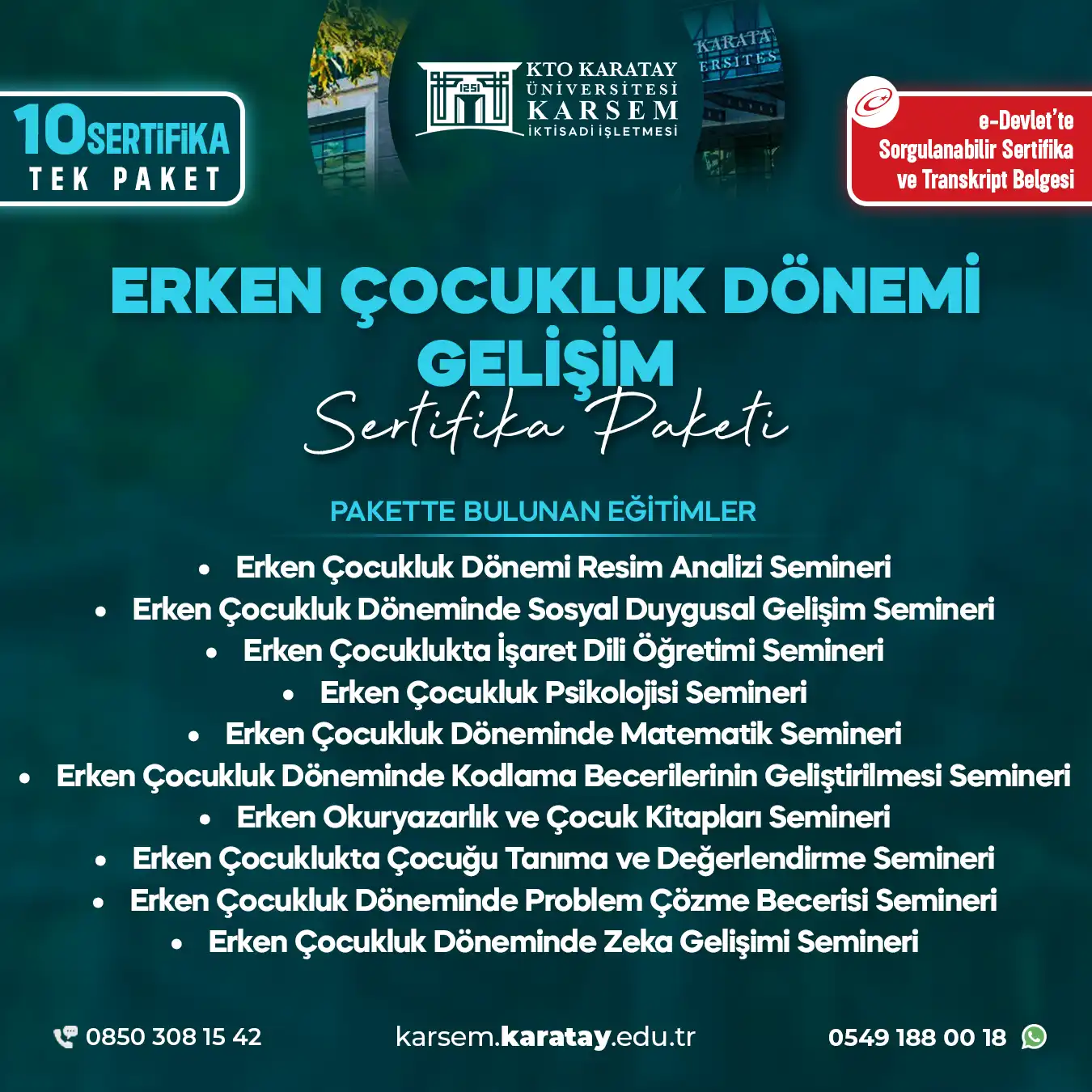 Erken Çocukluk Dönemi Gelişim Sertifika Paket Programı