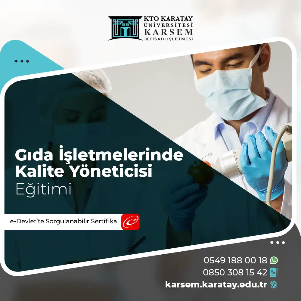 Gıda İşletmelerinde Kalite Yöneticisi Eğitimi Sertifika Programı