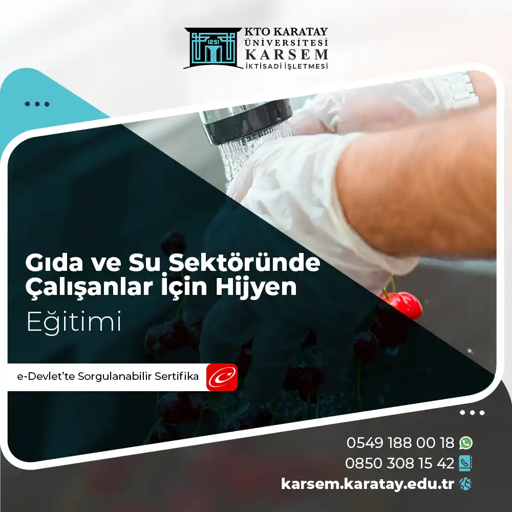 Gıda ve Su Sektöründe Çalışanlar İçin Hijyen Eğitimi Sertifika Programı