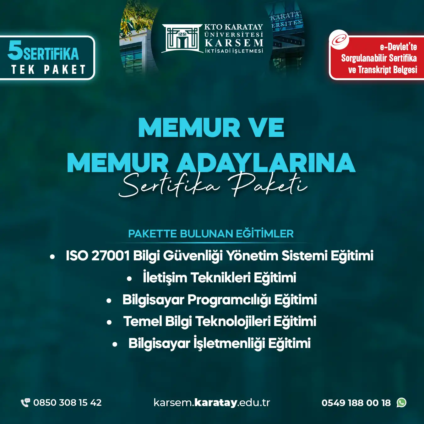 Memurlara Ve Memur Adaylarına Özel Gelişim Sertifika Paket Programı