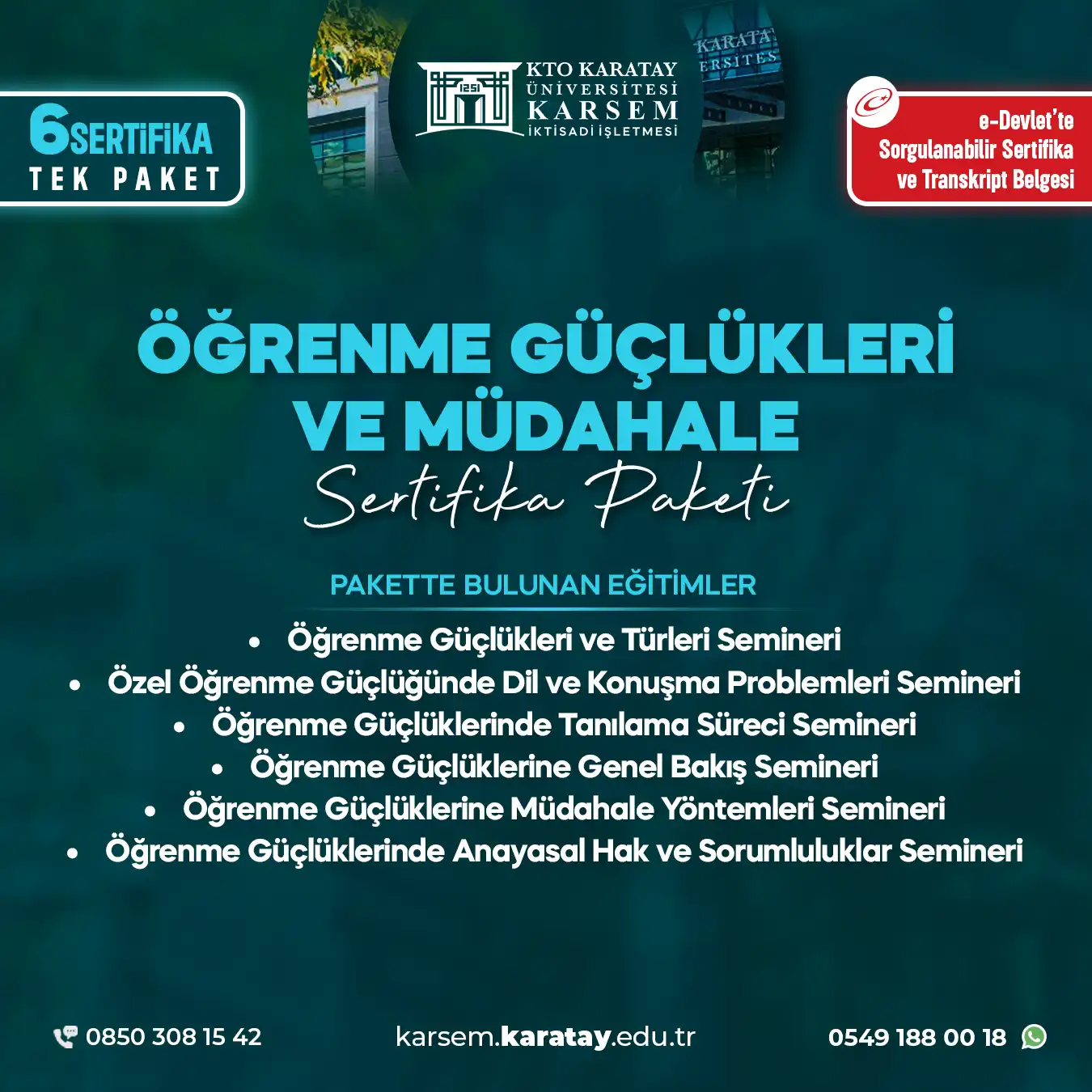 Öğrenme Güçlükleri Ve Müdahale Seminer Sertifika Paket Programı