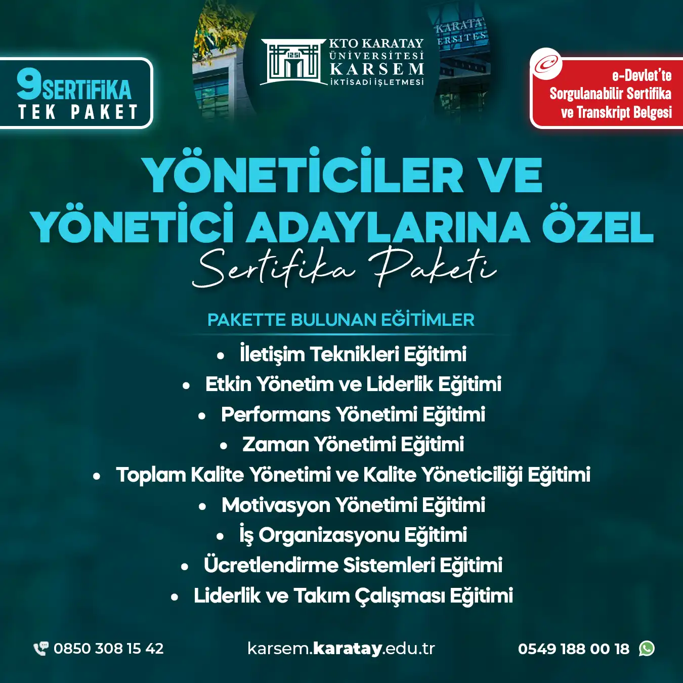 Yöneticiler Ve Yönetici Adaylarına Özel Sertifika Paket Programı