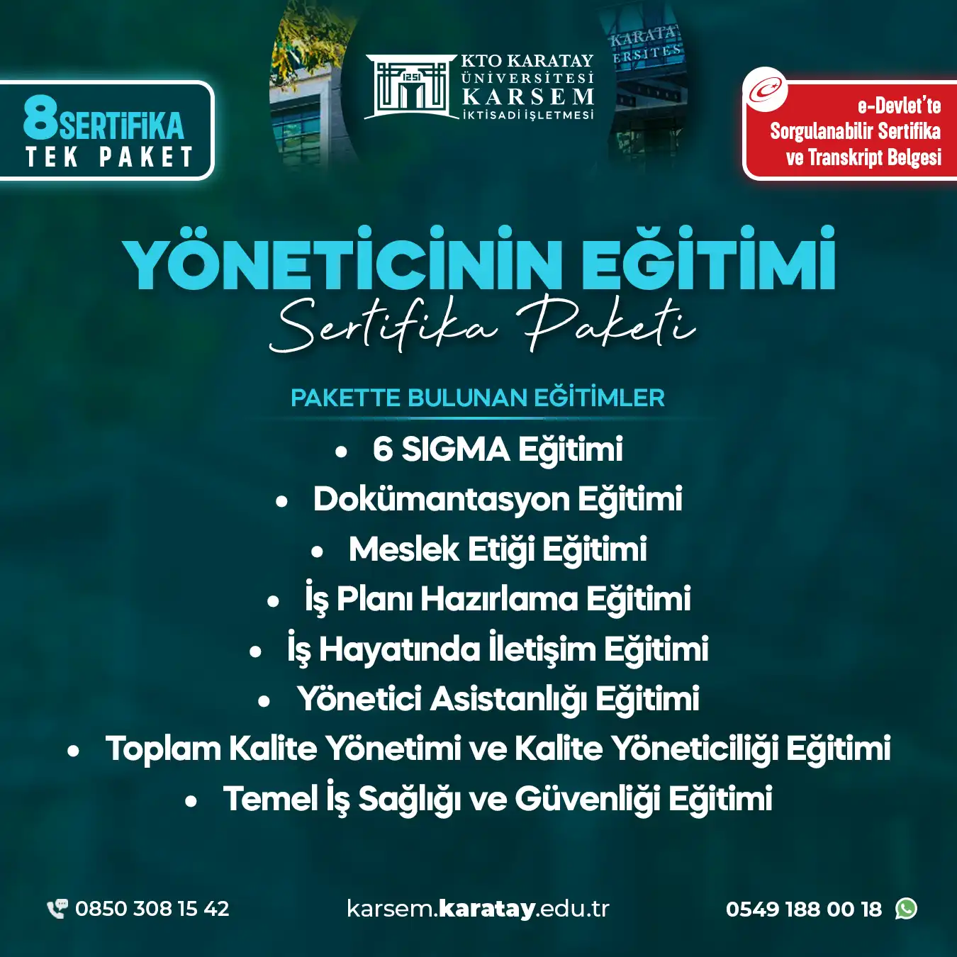 Yöneticinin Eğitimi Sertifika Paket Programı