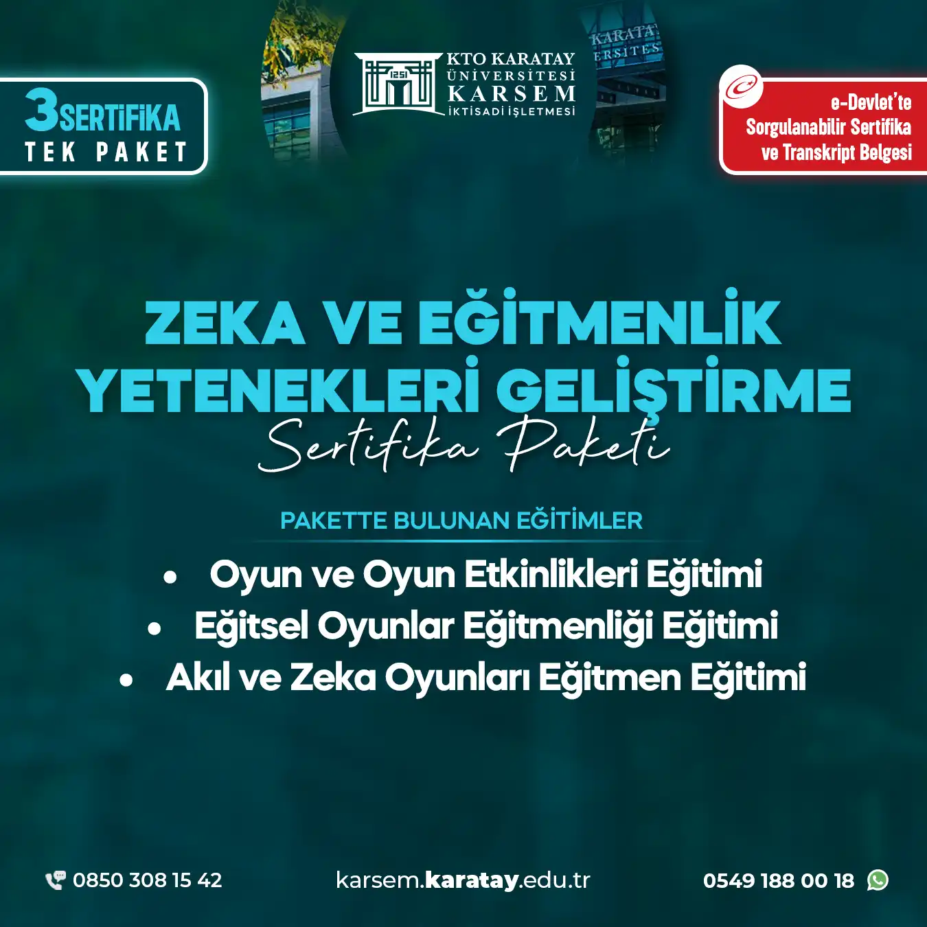Zeka Ve Eğitmenlik Yetenekleri Geliştirme Sertifika Paket Programı